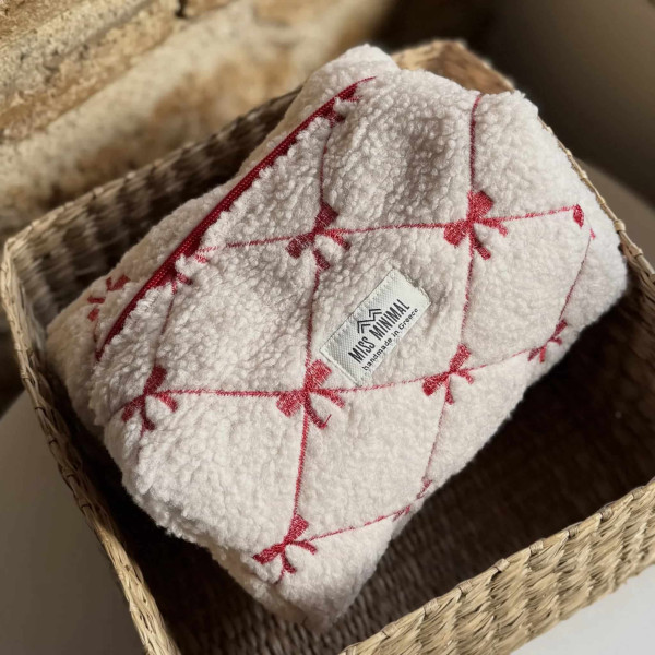 Miss Minimal Zipper Box Νεσεσέρ Red Fluffy Ribbons (22 x 13 x 23 cm)