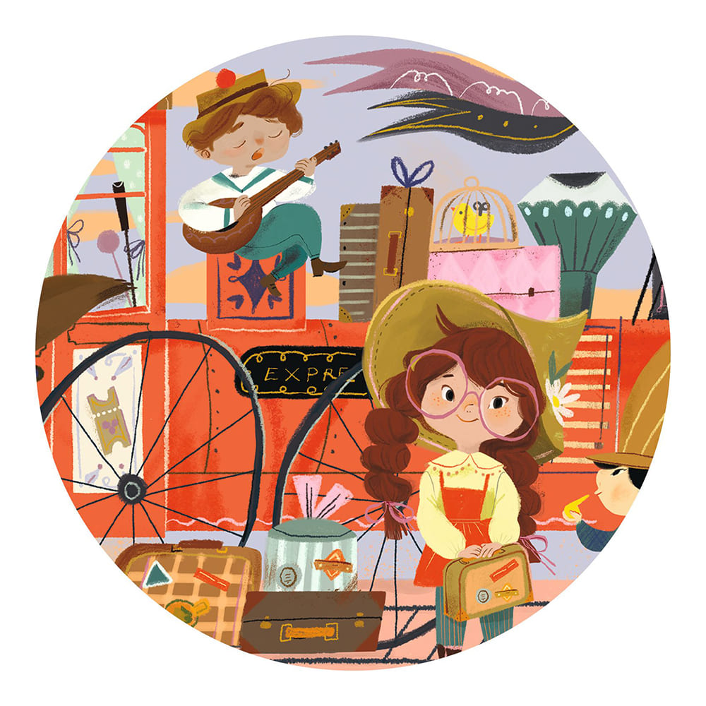 Djeco Παζλ σε Σχηματικό Κουτί 36 Τεμ. "Mia, Tαξίδι με Tρένο"