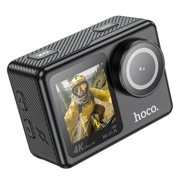 Hoco DV101 Action Camera με διπλή οθόνη 1,3" + 2" 4K/30fps (Μαύρο)
