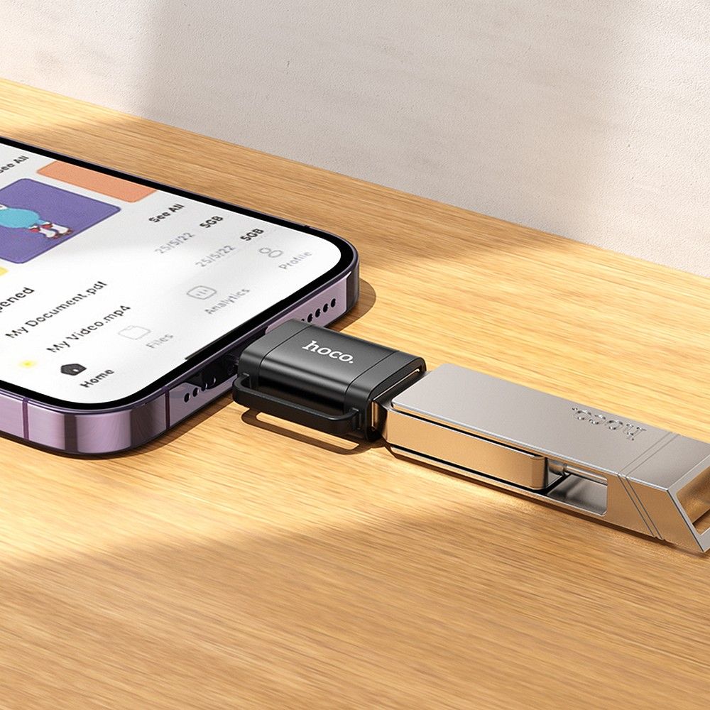 Αντάπτορας Hoco UA31A OTG Lightning σε USB-A (Μαύρο)