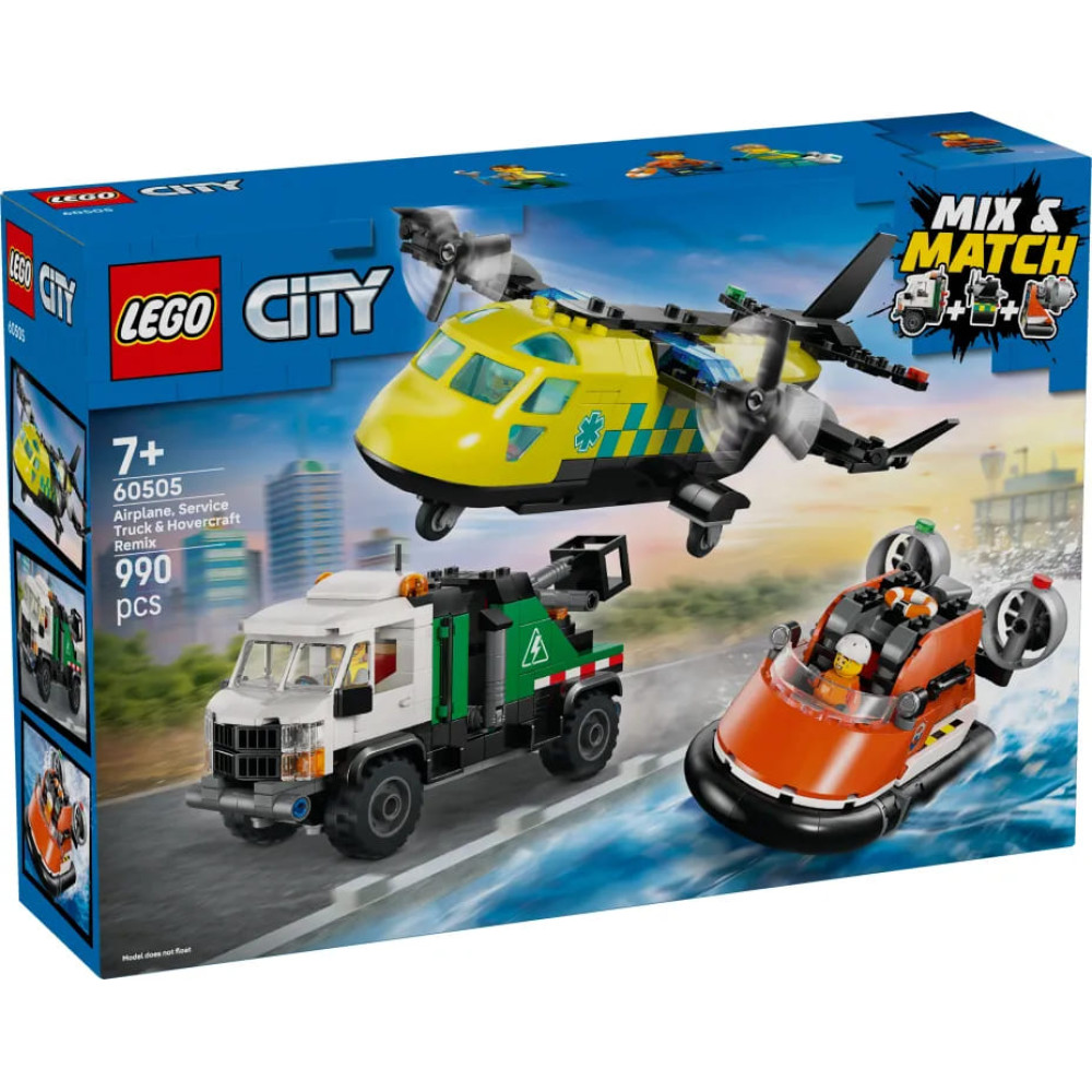 LEGO City Airplane, Service Truck & Hovercraft Remix (60505)