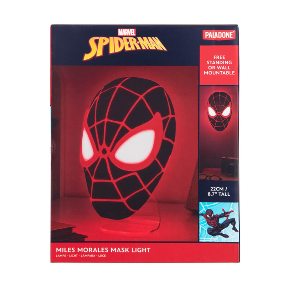 Paladone Marvel Spiderman Miles Morales Mask Led Neon Επιτοίχιο / Επιτραπέζιο Φωτιστικό (PP14323SPMVN)