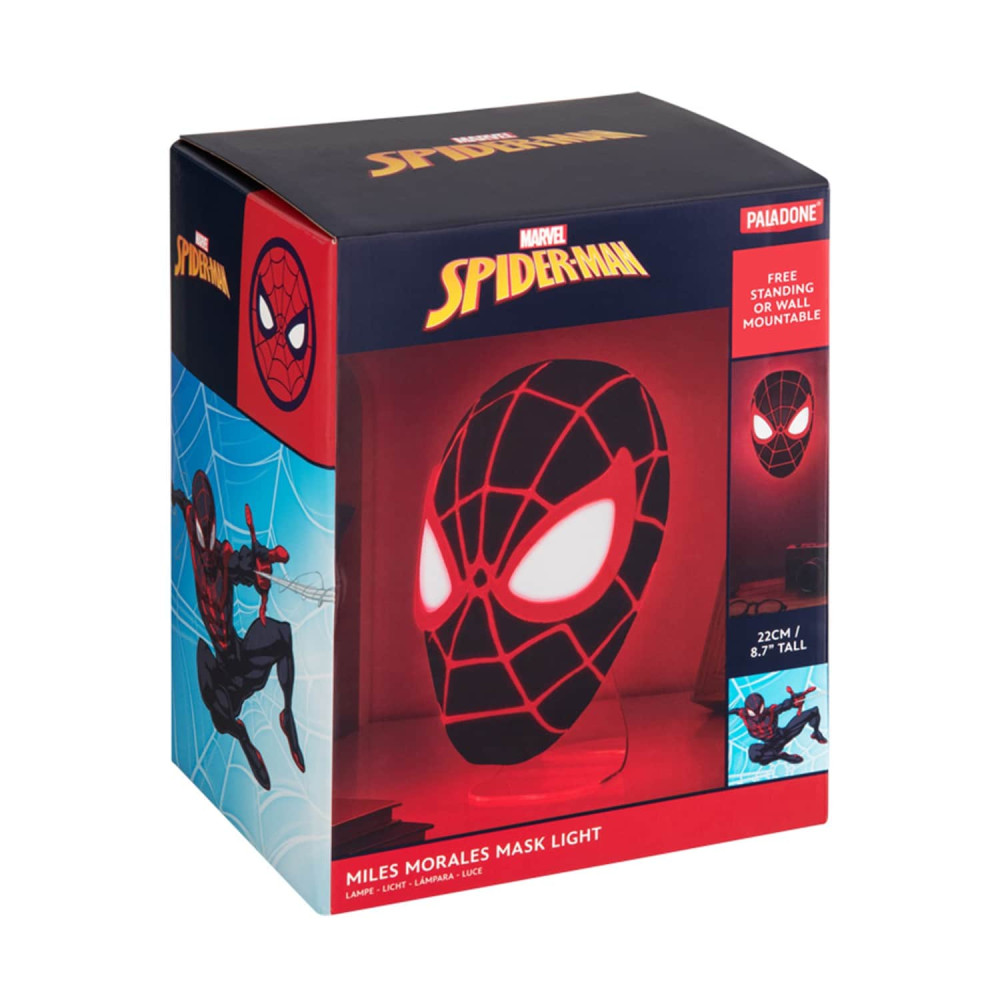Paladone Marvel Spiderman Miles Morales Mask Led Neon Επιτοίχιο / Επιτραπέζιο Φωτιστικό (PP14323SPMVN)