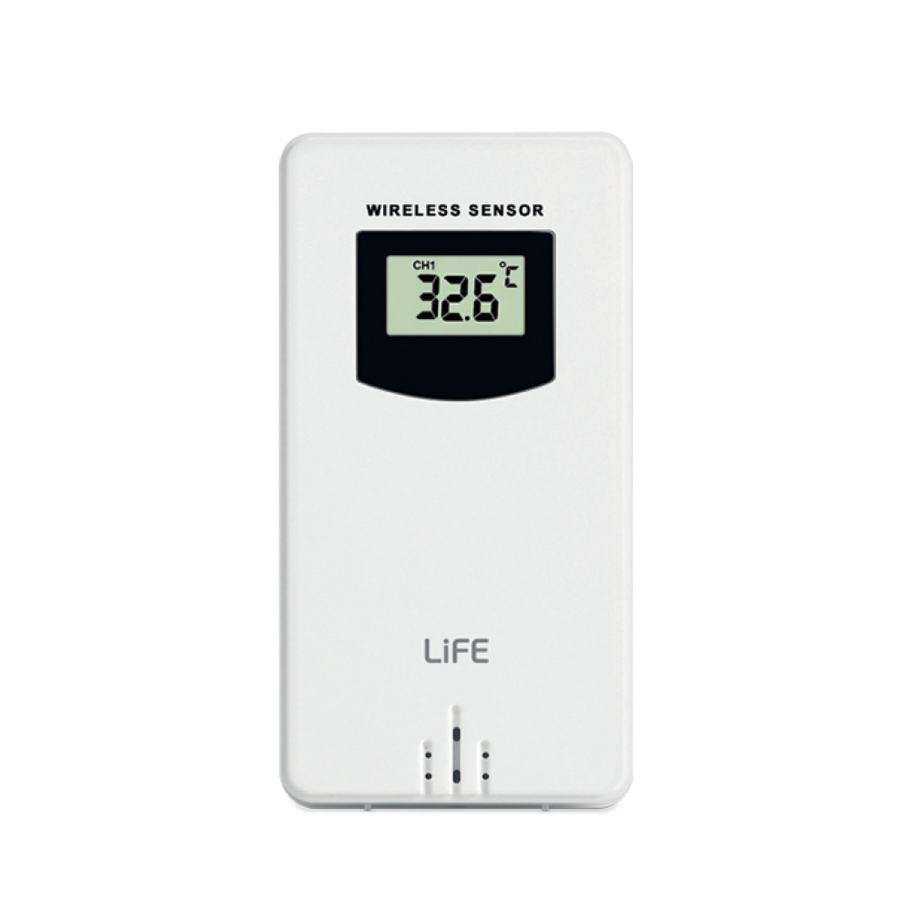 Life AMALFI Μετεωρολογικός σταθμός με frameless οθόνη, ρολόι/ξυπνητήρι και ασύρματο εξωτερικό αισθητήρα