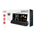 Life AMALFI Μετεωρολογικός σταθμός με frameless οθόνη, ρολόι/ξυπνητήρι και ασύρματο εξωτερικό αισθητήρα