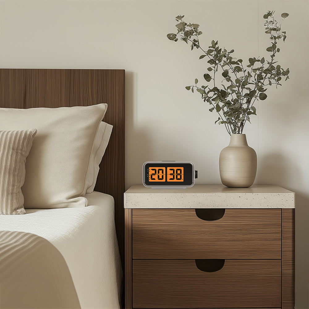 Life Desk Flip Επιτραπέζιο ψηφιακό ρολόι / ξυπνητήρι με οθόνη LCD και retro flip design