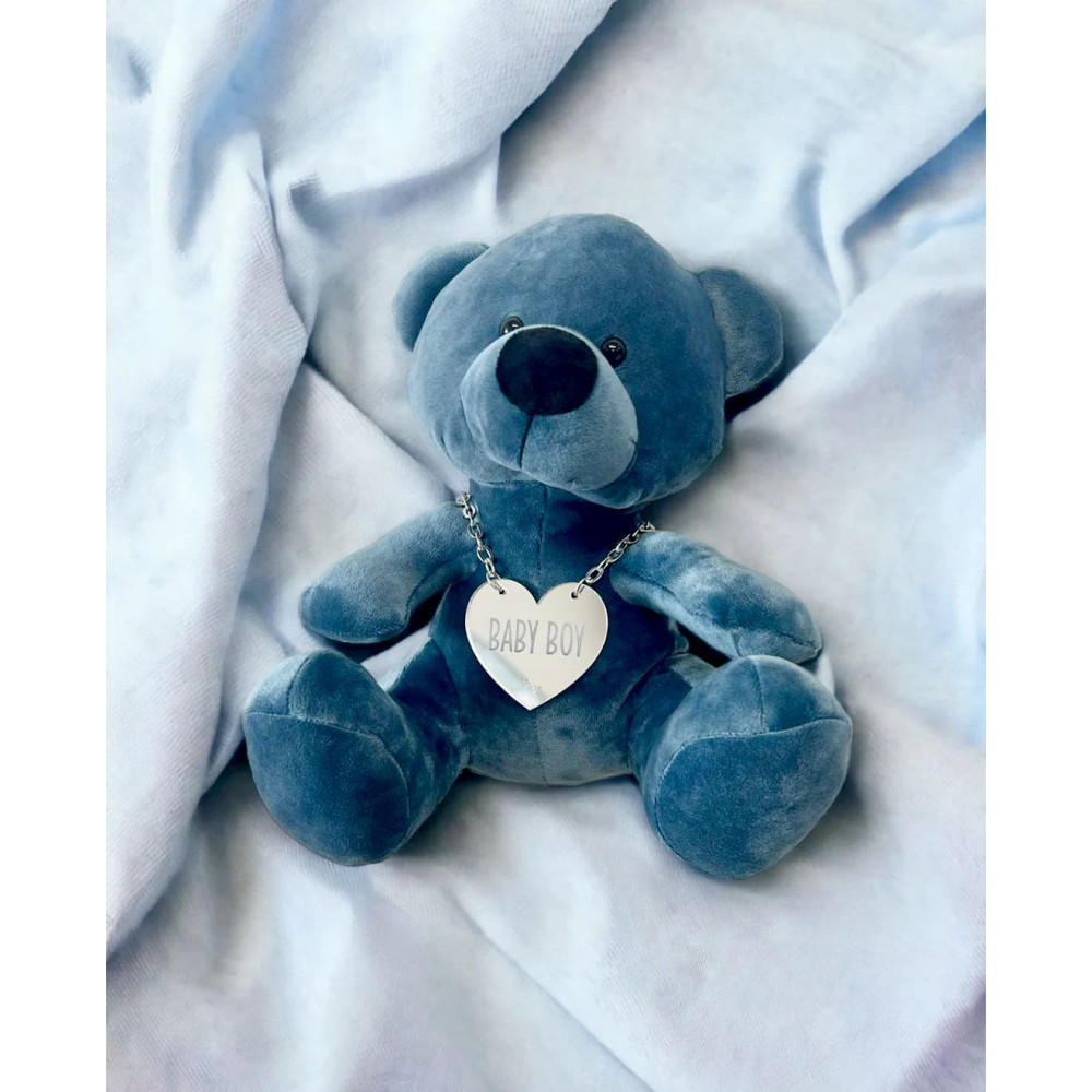 Βελούδινος Αρκούδος Beary "Baby Boy" 23cm - Γαλάζιο