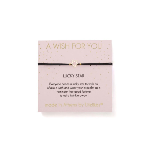 LifeLikes Βραχιόλι Ευχούλα Lucky Star (Χρυσό)