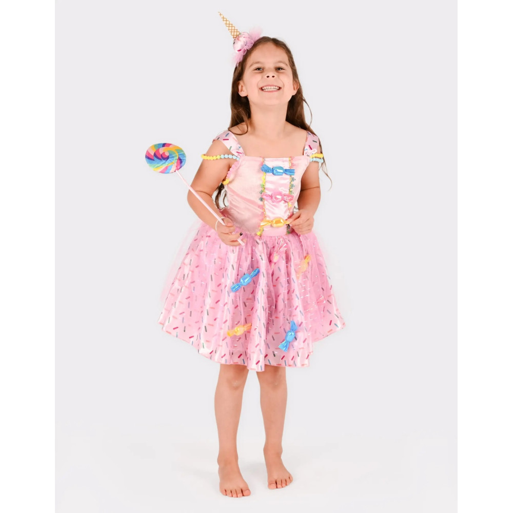 Den Goda Fen Παιδική Στολή Candy Μονόκερος Ζαχαρωτό με Ραβδί 2-4 ετών