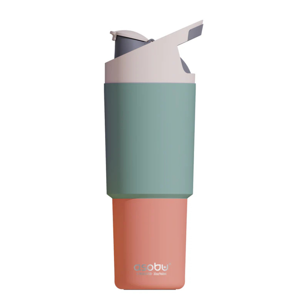 Asobu Ceramic Lined Tumbler Θερμός με Λαβή 960ml (Pastel Green)