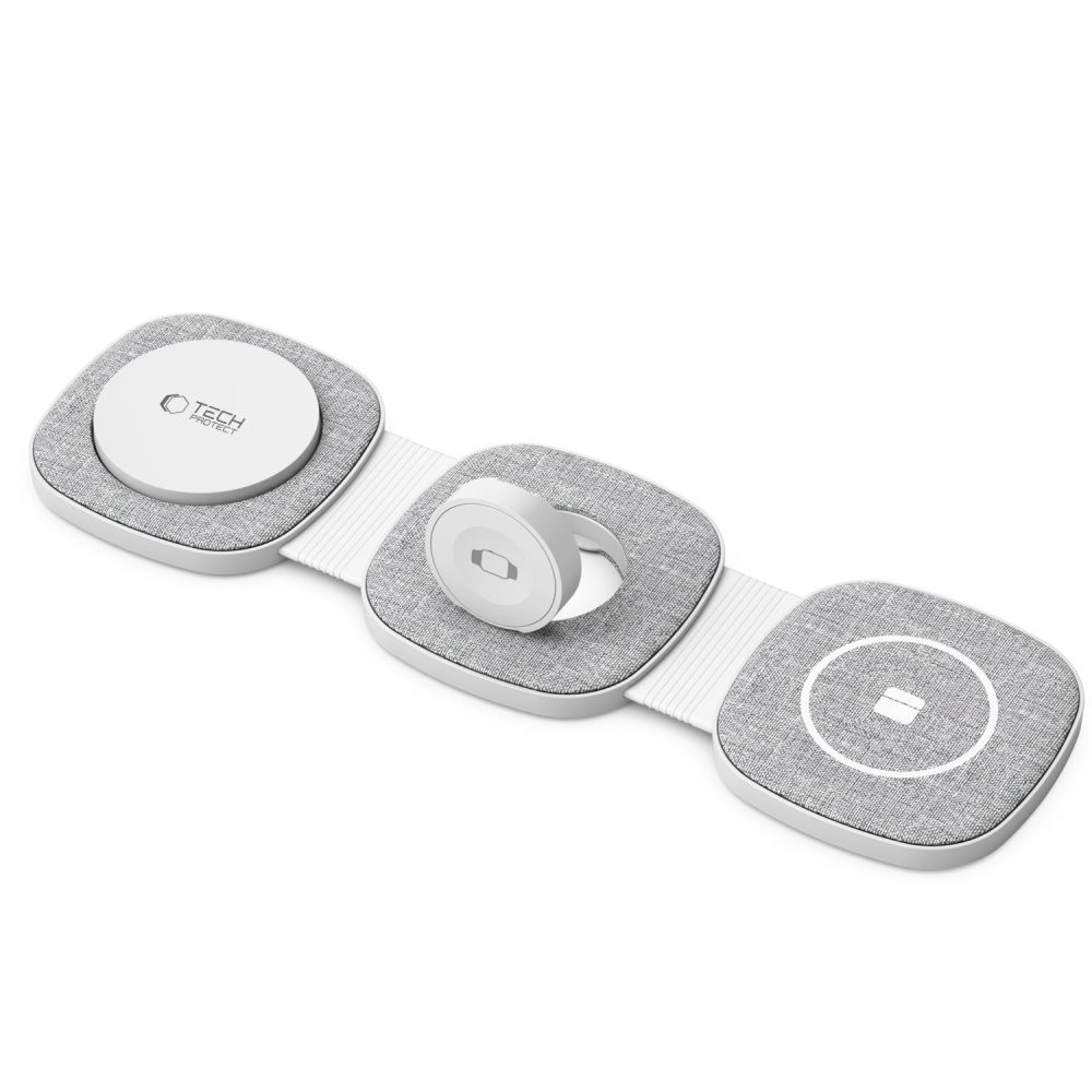 Tech-Protect QI15W-A32 Aσύρματος Μαγνητικός Φορτιστής Magsafe 3in1 (GREY)