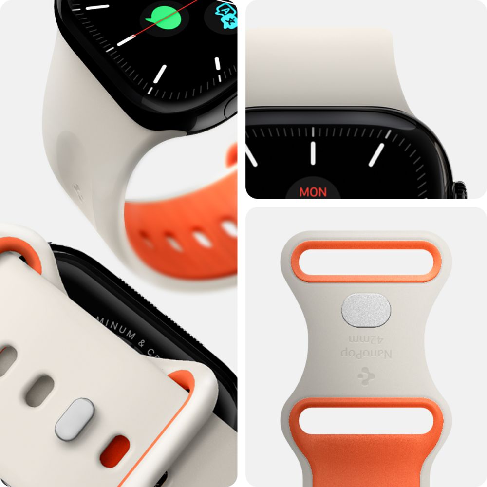 Spigen Nano POP λουράκι για Apple Watch 8 / 9 / 10 / 11 / SE (40 / 41 / 42 MM) (Orange/Beige)
