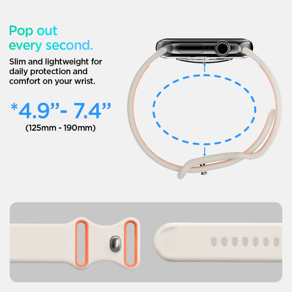 Spigen Nano POP λουράκι για Apple Watch 8 / 9 / 10 / 11 / SE (40 / 41 / 42 MM) (Orange/Beige)
