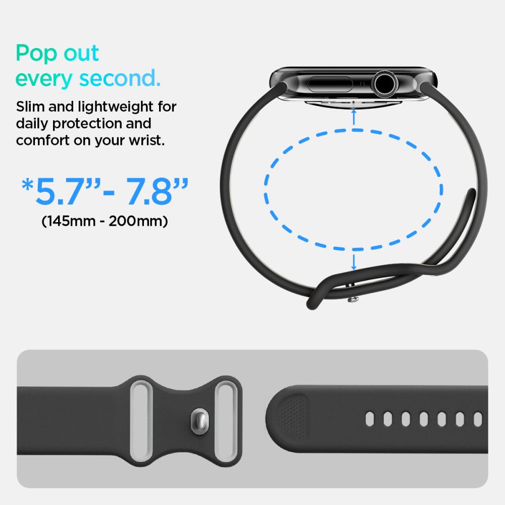Spigen Nano POP λουράκι για Apple Watch8 / 9 / 10 / 11 / SE / ULTRA (44 / 45 / 46 / 49 MM) (Black/Sesame)