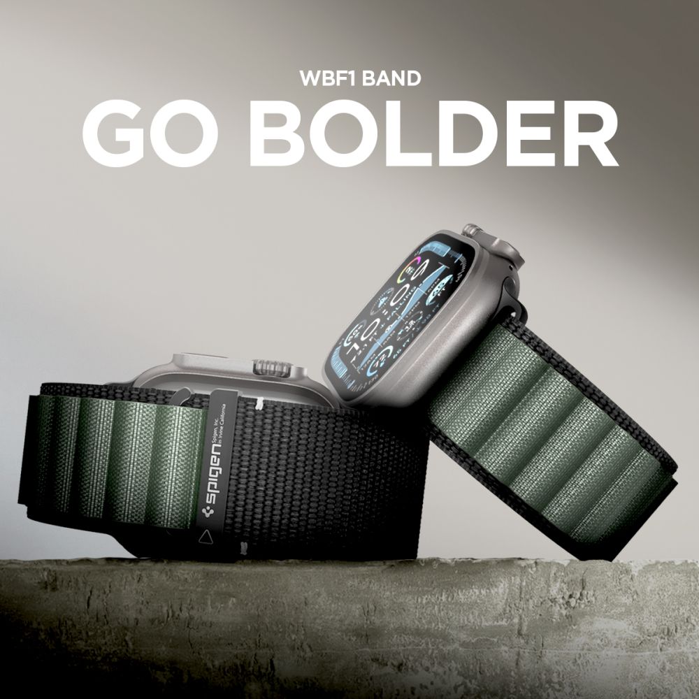 Spigen WBF1 Λουράκι για Apple Watch 8 / 9 / 10 / 11 / SE / ULTRA (44 / 45 / 46 / 49 mm) (Μαύρο/Πράσινο)