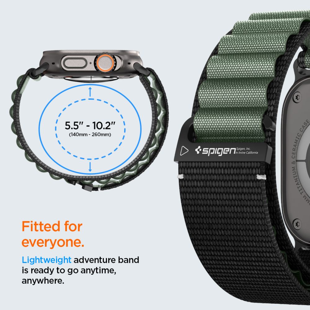 Spigen WBF1 Λουράκι για Apple Watch 8 / 9 / 10 / 11 / SE / ULTRA (44 / 45 / 46 / 49 mm) (Μαύρο/Πράσινο)