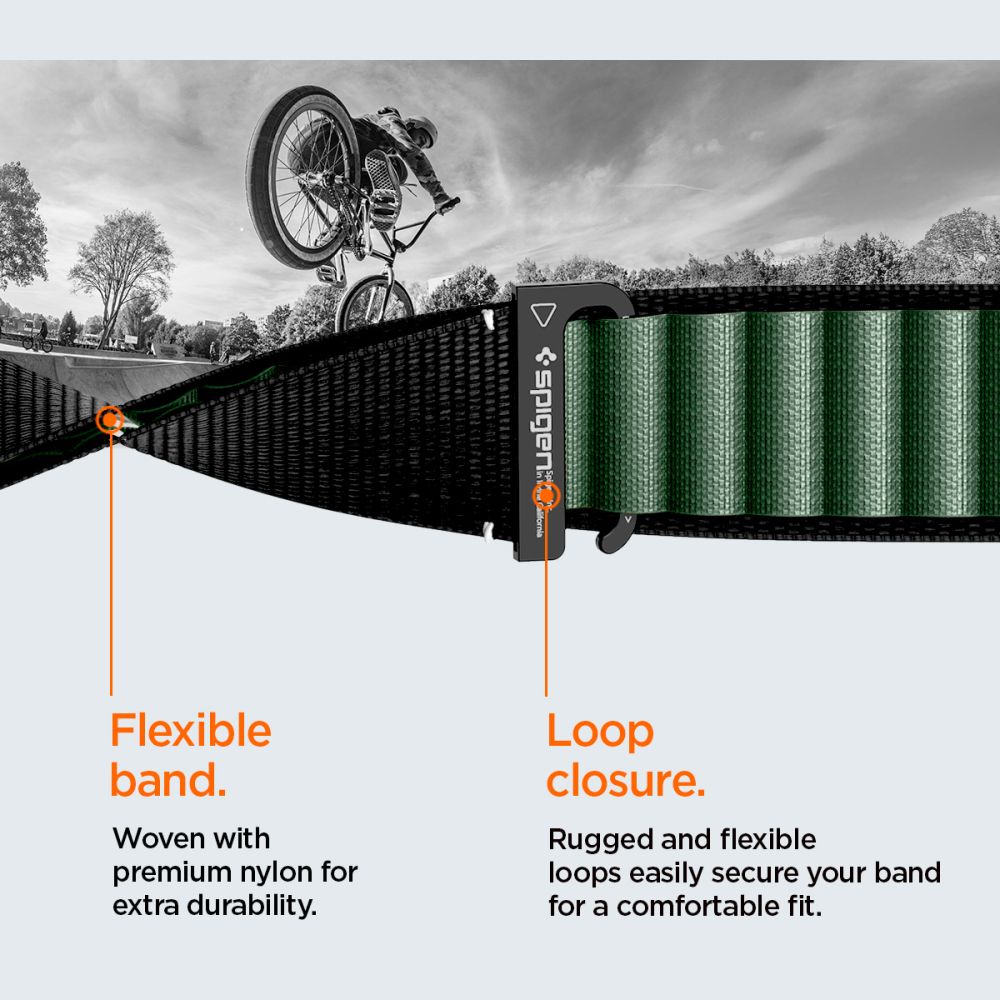 Spigen WBF1 Λουράκι για Apple Watch 8 / 9 / 10 / 11 / SE / ULTRA (44 / 45 / 46 / 49 mm) (Μαύρο/Πράσινο)