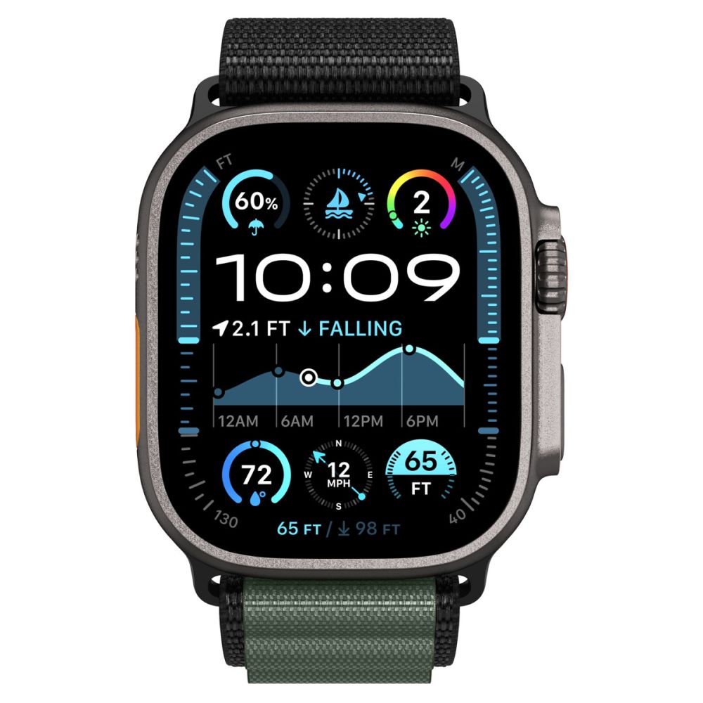Spigen WBF1 Λουράκι για Apple Watch 8 / 9 / 10 / 11 / SE / ULTRA (44 / 45 / 46 / 49 mm) (Μαύρο/Πράσινο)