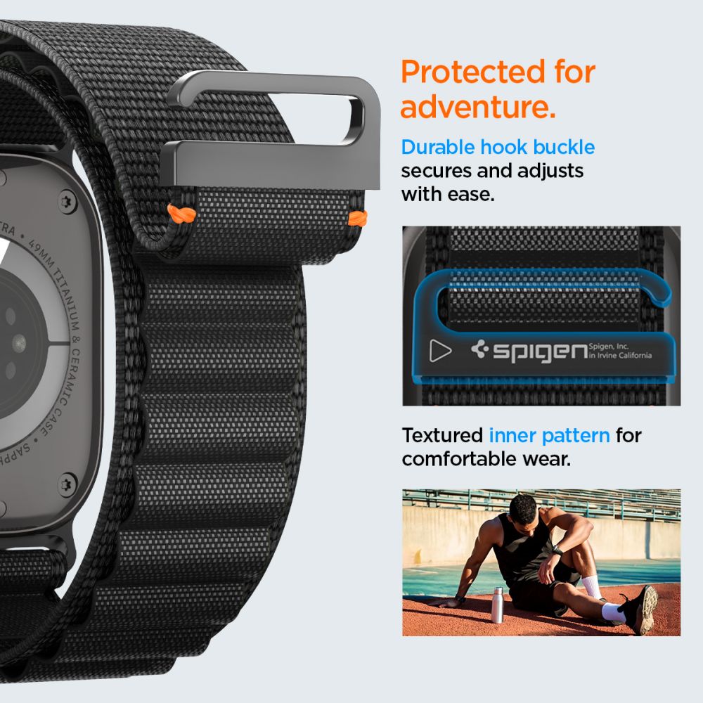 Spigen WBF1 Λουράκι για Apple Watch 8 / 9 / 10 / 11 / SE / ULTRA (44 / 45 / 46 / 49 mm) (Μαύρο)