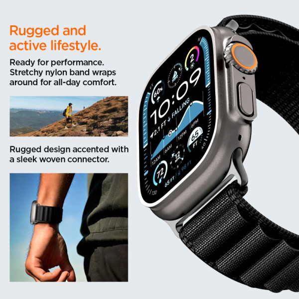 Spigen WBF1 Λουράκι για Apple Watch 8 / 9 / 10 / 11 / SE / ULTRA (44 / 45 / 46 / 49 mm) (Μαύρο)