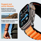 Spigen WBF1 Λουράκι για Apple Watch 8 / 9 / 10 / 11 / SE / ULTRA (44 / 45 / 46 / 49 mm) (Μαύρο/Πορτοκαλί)