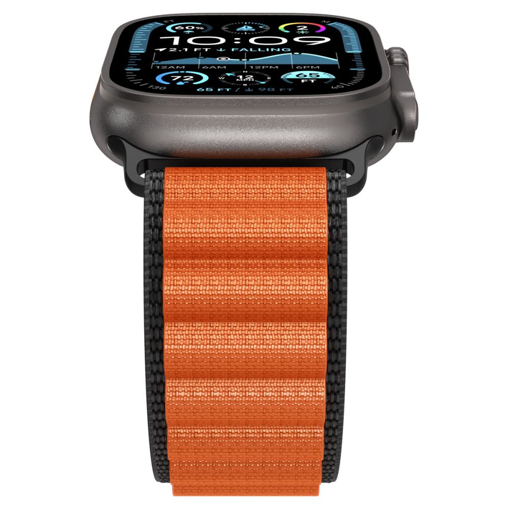 Spigen WBF1 Λουράκι για Apple Watch 8 / 9 / 10 / 11 / SE / ULTRA (44 / 45 / 46 / 49 mm) (Μαύρο/Πορτοκαλί)
