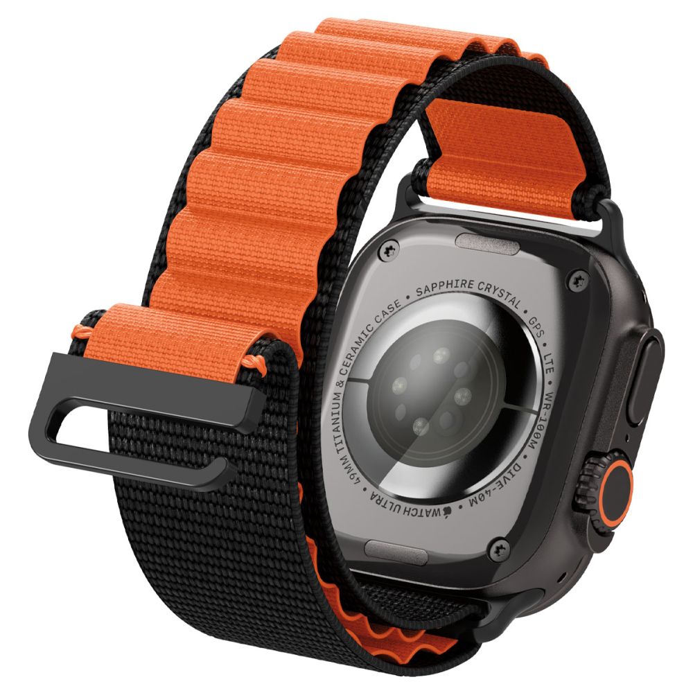 Spigen WBF1 Λουράκι για Apple Watch 8 / 9 / 10 / 11 / SE / ULTRA (44 / 45 / 46 / 49 mm) (Μαύρο/Πορτοκαλί)