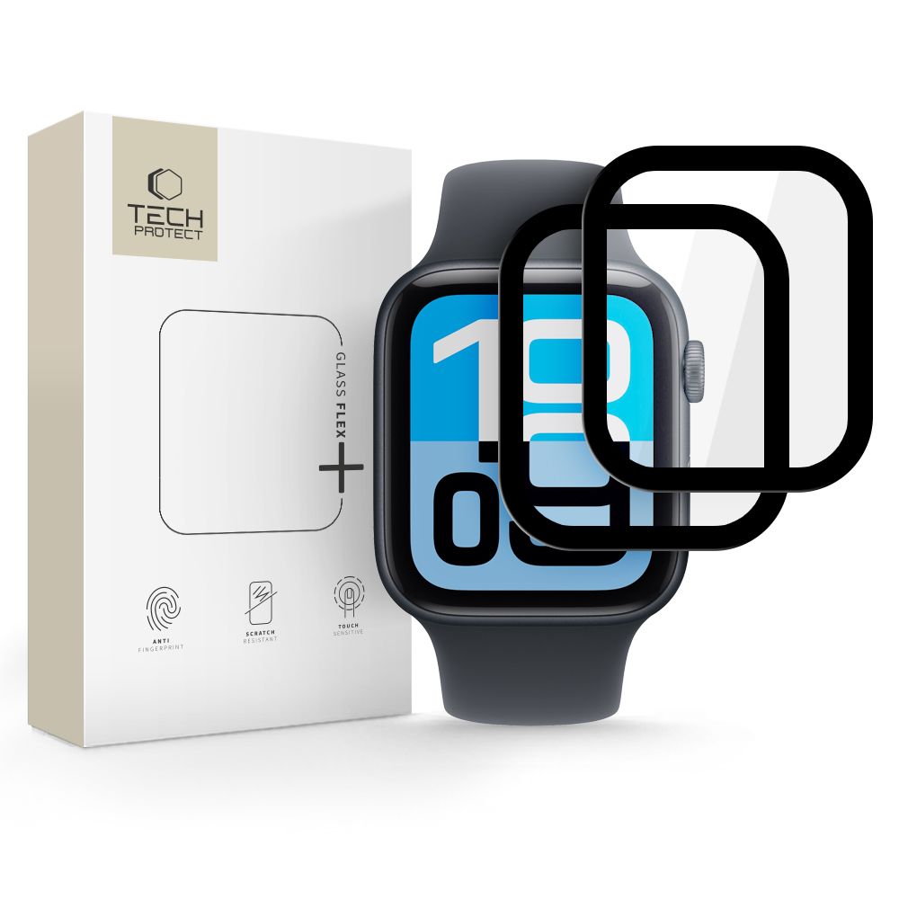 Tech-Protect HYBRYDOWE Tempered Glass FLEX+ 2-PACK για Apple Watch Series  4 / 5 / 6 / SE 1 / 2 / 3 (44MM) (BLACK)
