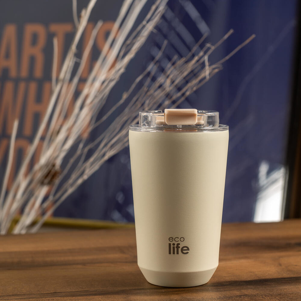 EcoLife Ανοξείδωτο Ποτήρι Θερμός Pure Cream 360ml