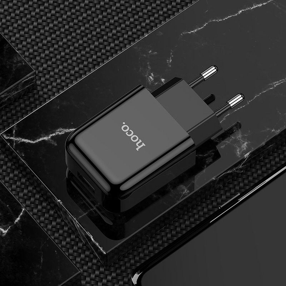 Φορτιστής Hoco N2 USB USB-A 2A 10W + καλώδιο USB-A σε USB-C (Μαύρο)