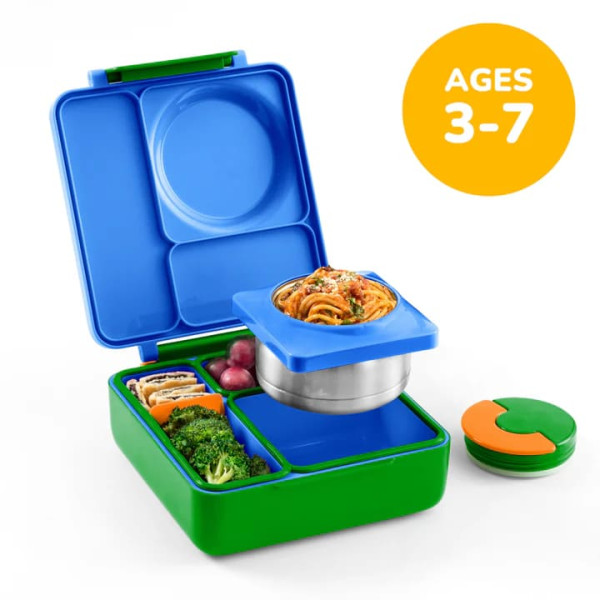 OmieBox Φαγητοδοχείο με 2 Ζώνες Θερμοκρασίας 1.35lt (Monster Blue)