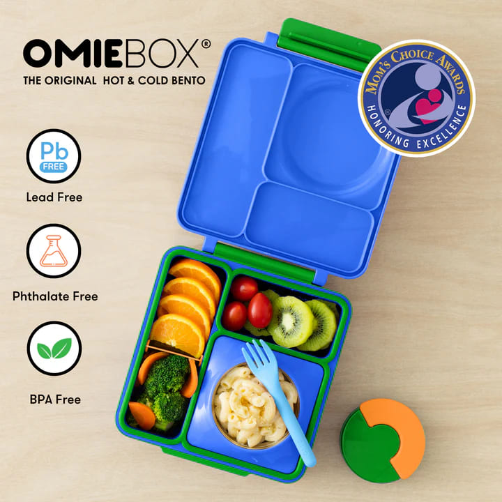 OmieBox Φαγητοδοχείο με 2 Ζώνες Θερμοκρασίας 1.35lt (Monster Blue)