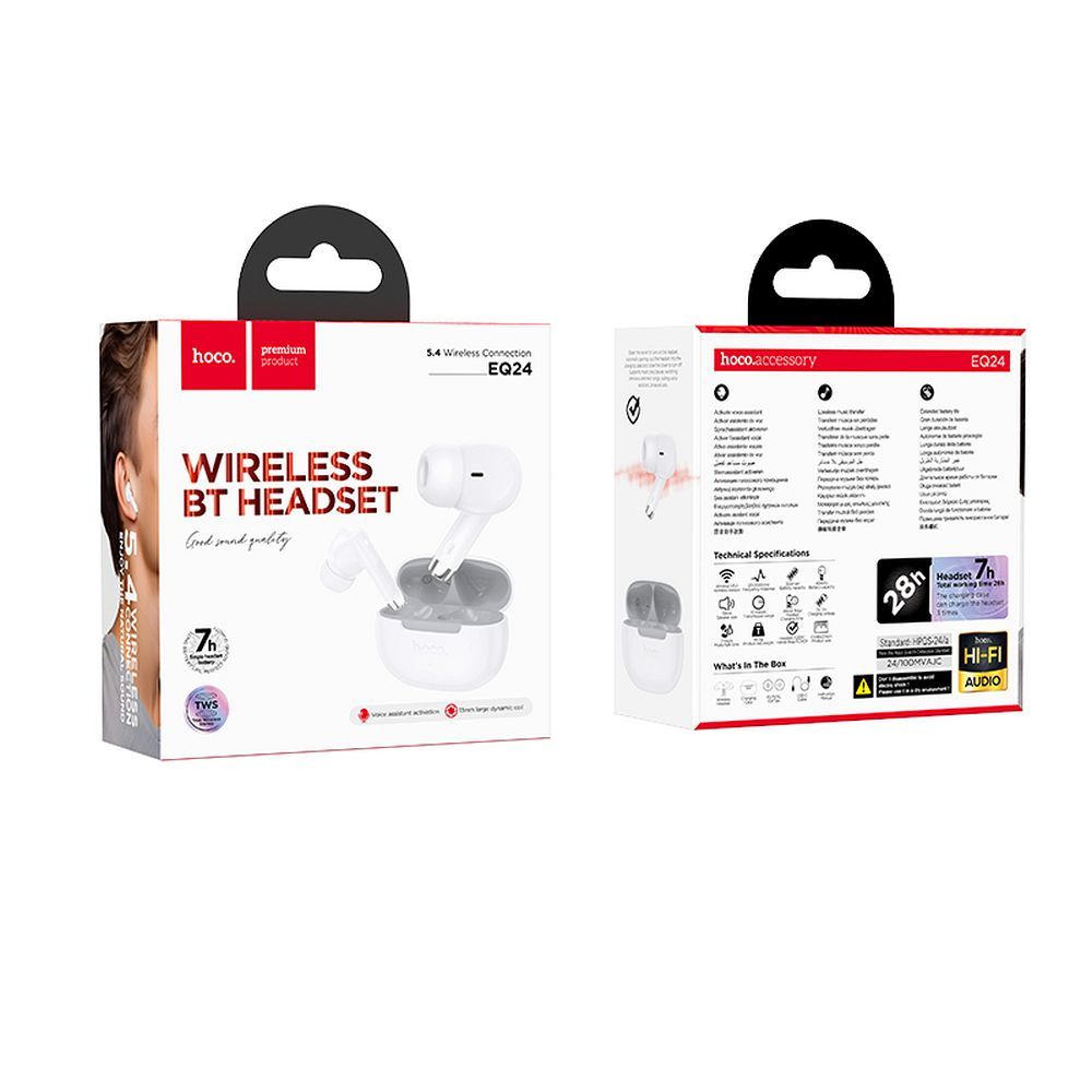 Hoco Ασύρματα Ακουστικά Bluetooth EQ24 (Λευκό)