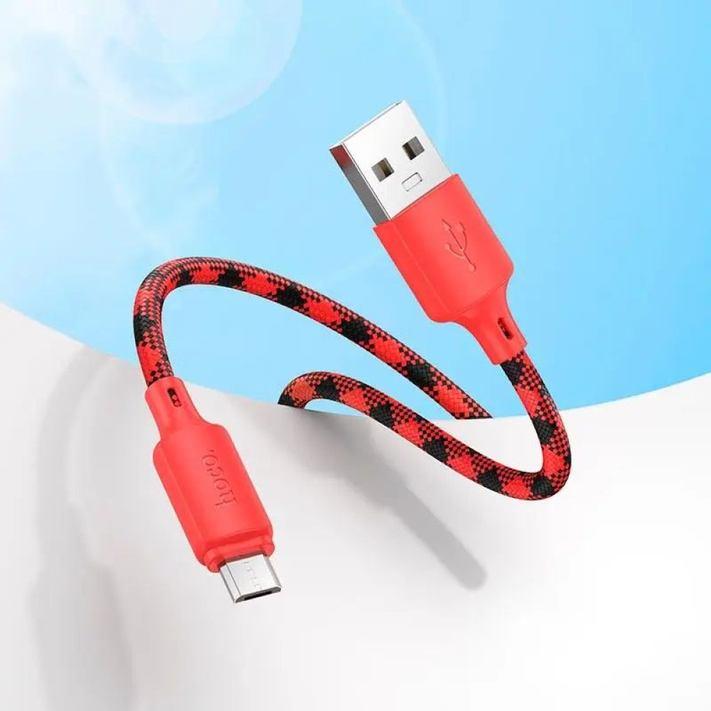 Hoco X116 Καλώδιο USB-A σε Micro-USB  2,4A 1m (Gradient Red)