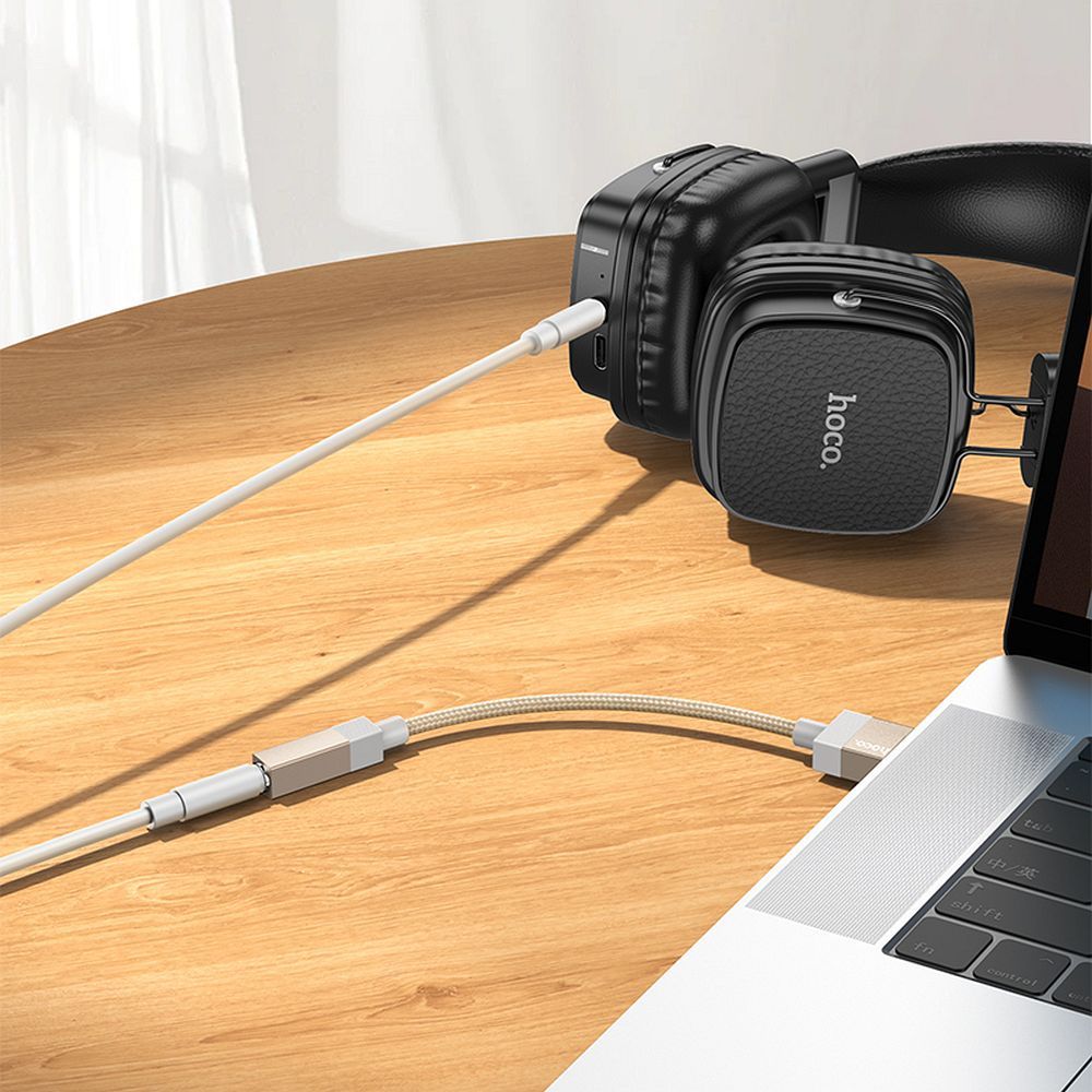 Hoco UPA32D Adapter AUX USB-A (male) σε Jack 3,5 mm (female)