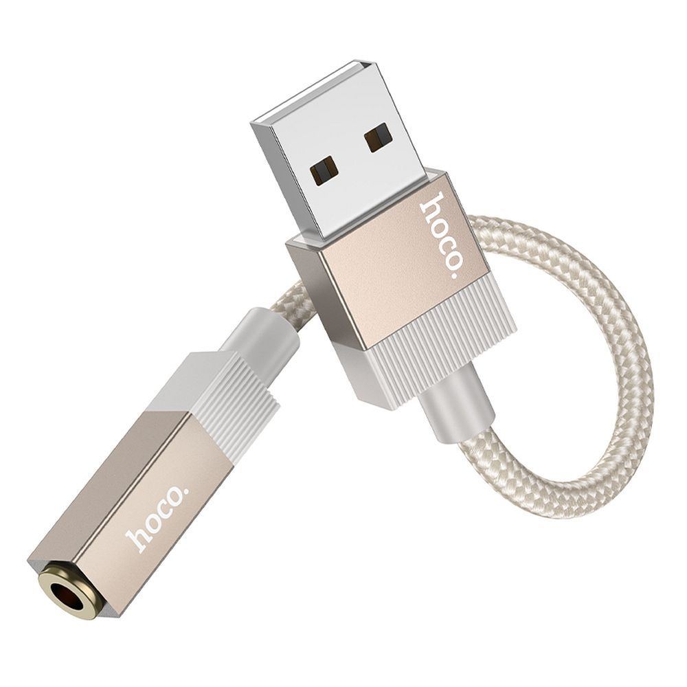 Hoco UPA32D Adapter AUX USB-A (male) σε Jack 3,5 mm (female)