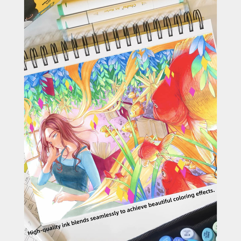 Ohuhu Oahu Σετ 40 Μαρκαδόρων Αλκοόλης Fine & Chisel