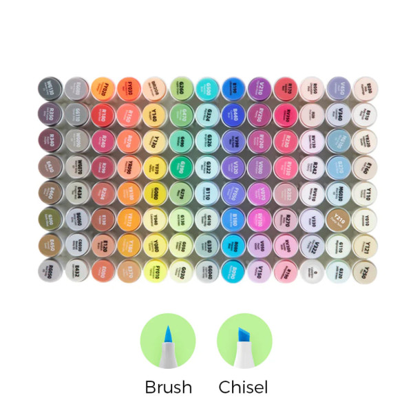 Ohuhu Honolulu Σετ 104 Μαρκαδόρων Αλκοόλης Brush & Fine