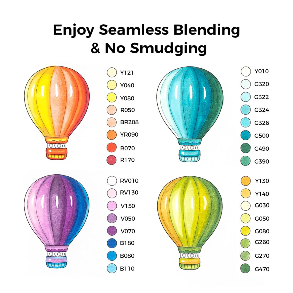 Ohuhu Honolulu Σετ 104 Μαρκαδόρων Αλκοόλης Brush & Fine