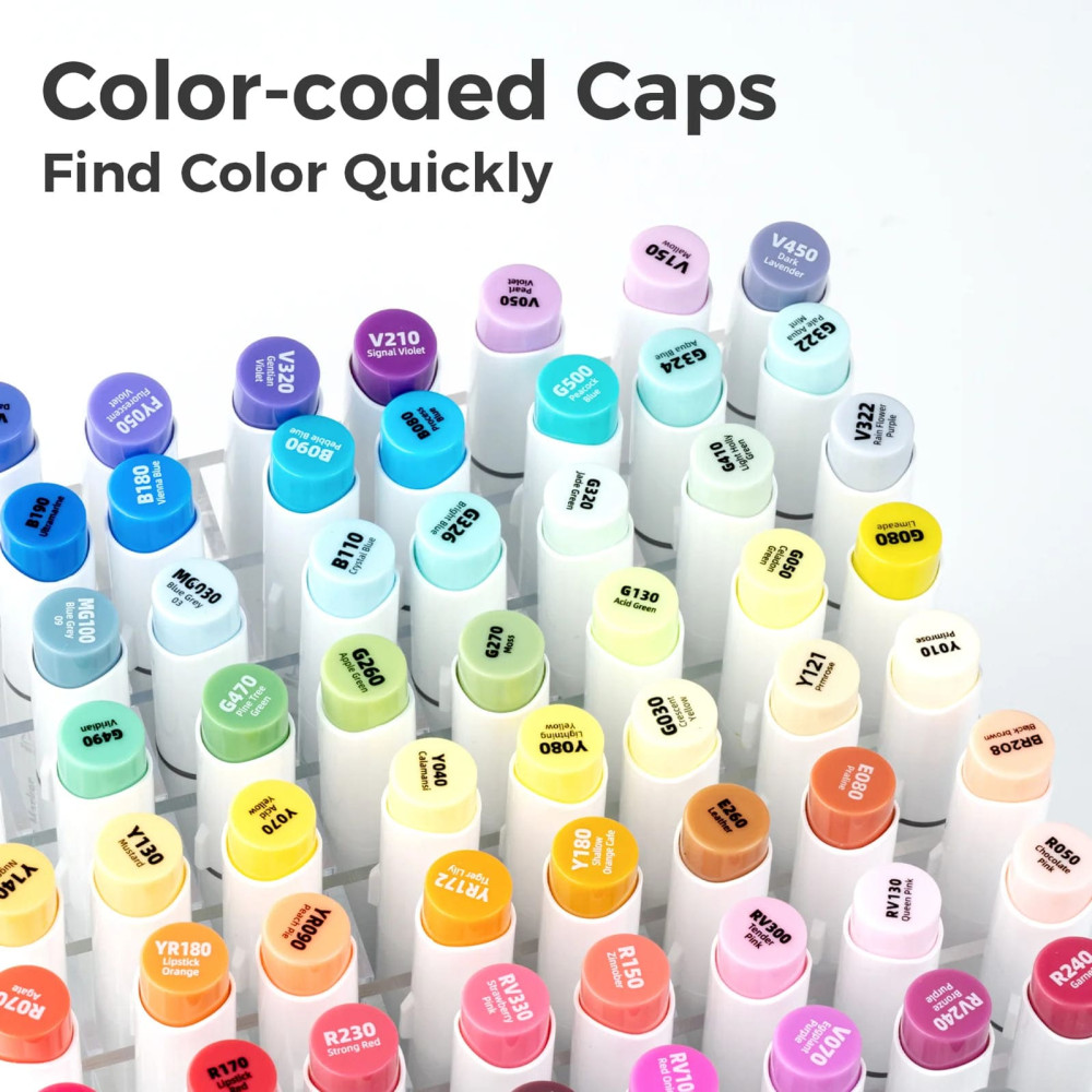 Ohuhu Honolulu Σετ 104 Μαρκαδόρων Αλκοόλης Brush & Fine