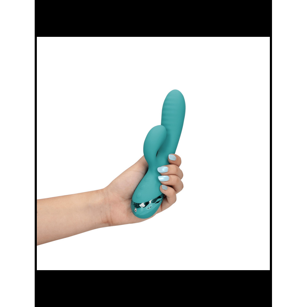 Shots - Rabbit Δονητής Που Φουσκώνει - Peacock Blue