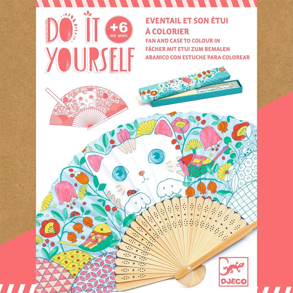 Djeco DIY Φτιάχνω & Χρωματίζω Βεντάλια και Θήκη Γατούλα