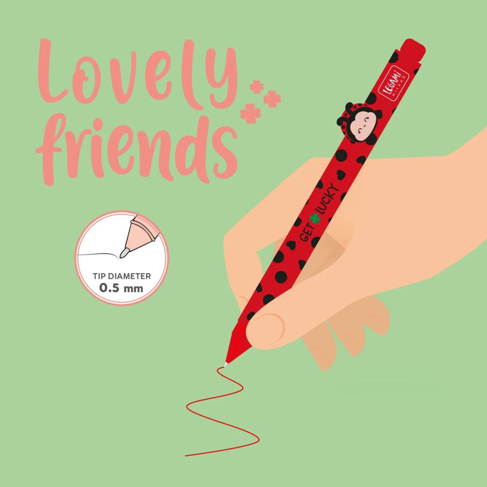 Legami CPP0027 Gel Pen Lovely Friends - "Get Lucky" Ladybug