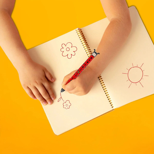 Legami CLICK0030 Click&Clack Two Colour Ballpoint Pen - Ladybug