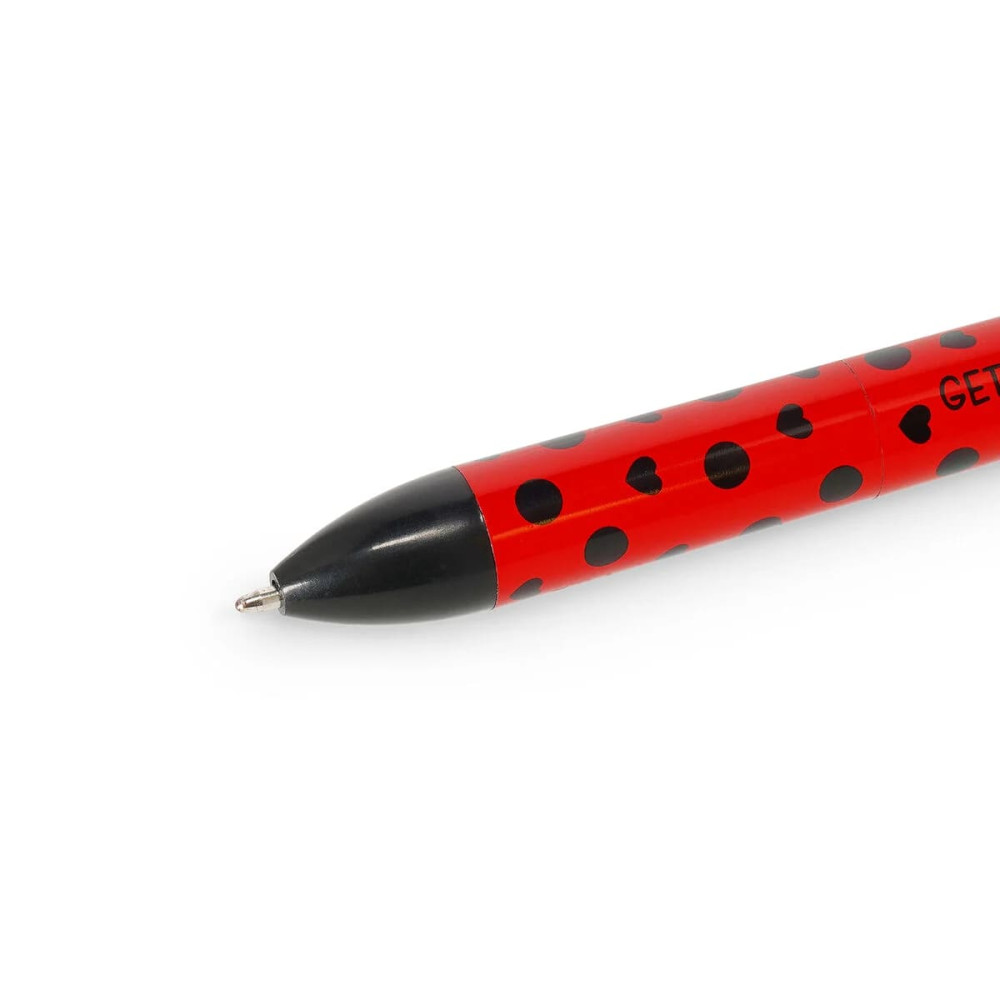 Legami CLICK0030 Click&Clack Two Colour Ballpoint Pen - Ladybug