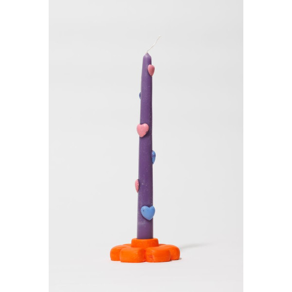 Mimi & Friends Λαμπάδα Mώβ Καρδιές