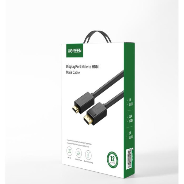 Ugreen DP101/10203 Καλώδιο DisplayPort σε HDMI M/M 4K/30Hz 3m (Μαύρο)