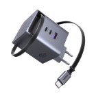 UGreen X616/65828 φορτιστής GaN PD 100W 3 Θέσεων, με καλώδιο USB-C 100W (Γκρι)