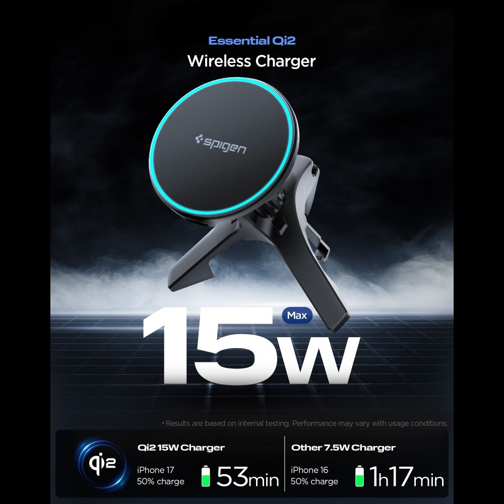 Spigen Essential Qi2 15W Hook Car Mount (Mag Fit)