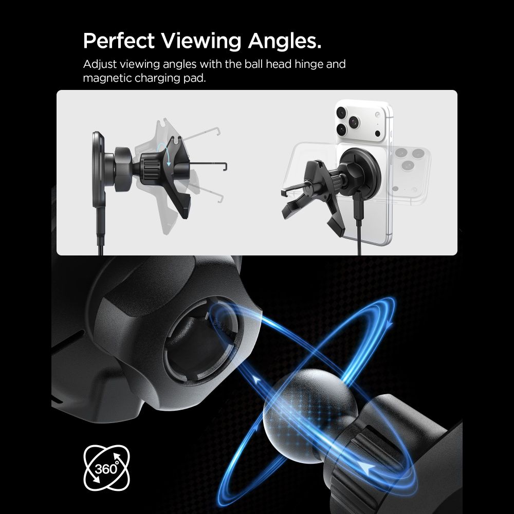 Spigen Essential Qi2 15W Hook Car Mount (Mag Fit)